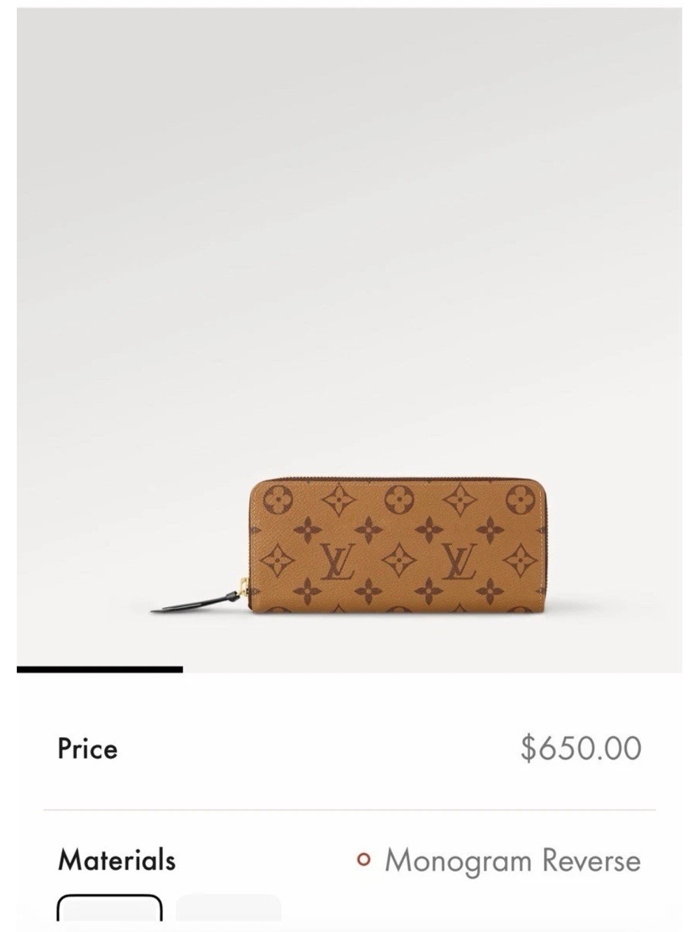 Louis Vuitton Monogram Reverse Clemence Zip Wallet 🤎 NFC Microchipped - Picture 13 of 13